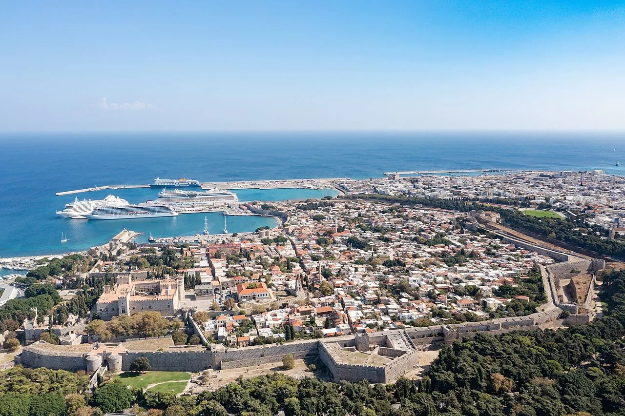 Stare Miasto na Rodos widziane z lotu ptaka