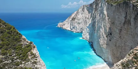 Plaża Navagio z wrakiem statku na Zakynthos