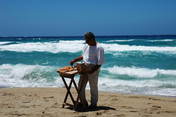Grecja | Słodkie przysmaki sprzedawane na plaży