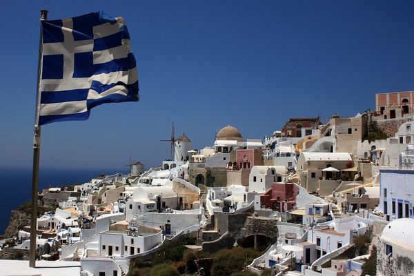 Biało-niebieska flaga Grecji